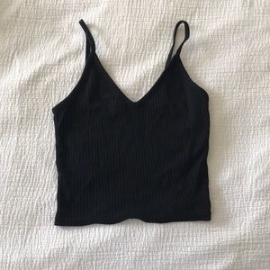 Black ribbed tank top